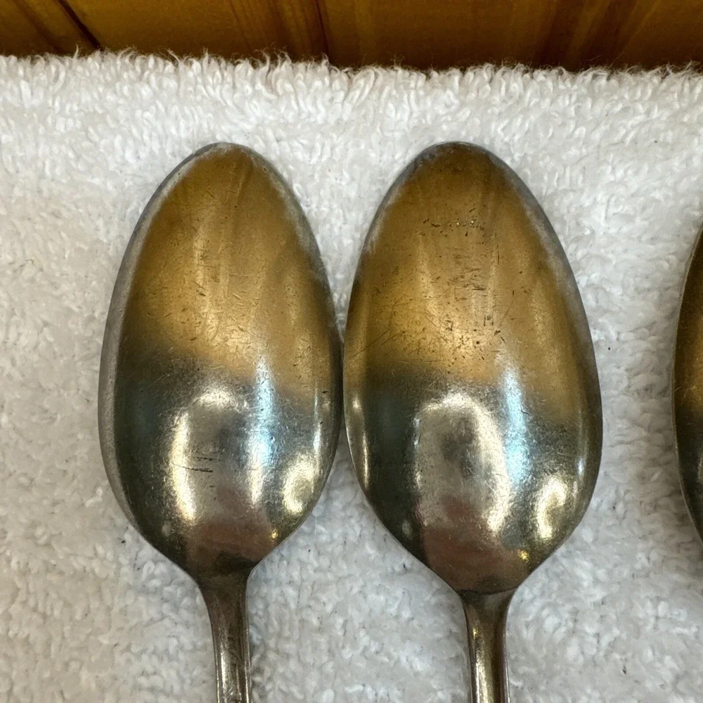7 Vintage Wm Rogers & Son Gardenia Silverplate Flatware Teaspoons